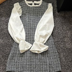 Black and white knit dress